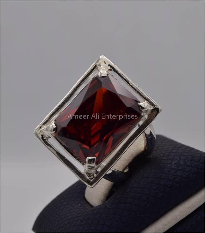 AAE 2296 Chandi Ring 925, Stone: Zircon - AmeerAliEnterprises