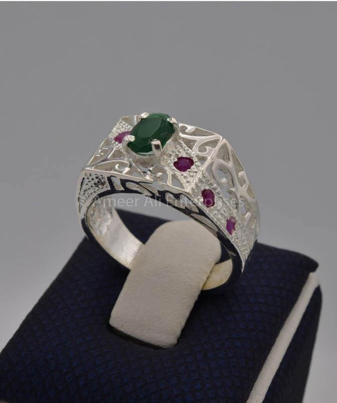 AAE 7420 Chandi Ring 925, Stone: Zircon - AmeerAliEnterprises