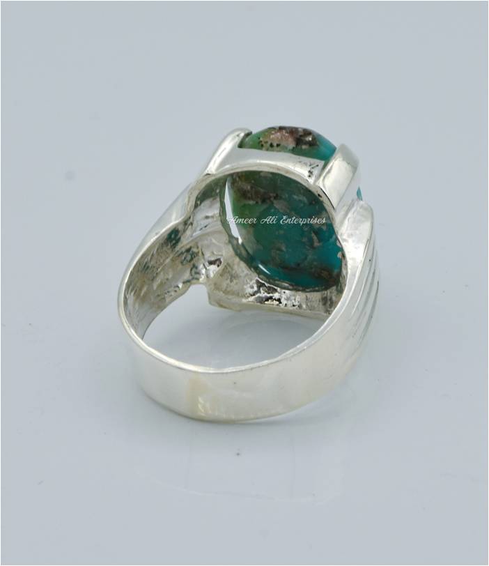 AAE 6583 Chandi Ring 925, Stone: Shajri Feroza