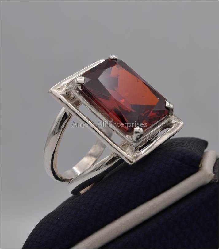 AAE 2296 Chandi Ring 925, Stone: Zircon - AmeerAliEnterprises