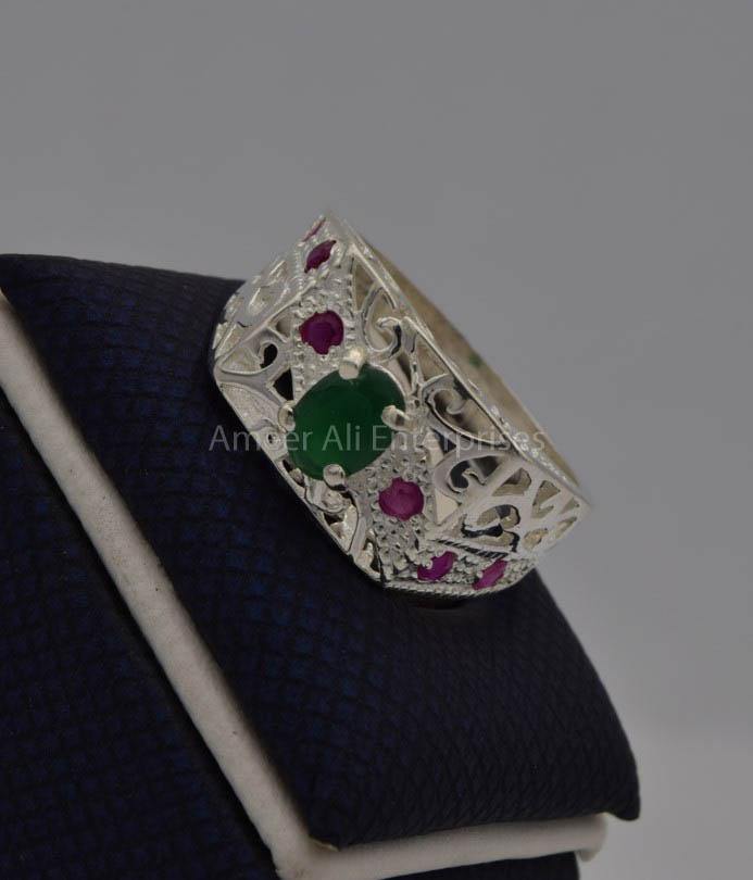 AAE 7420 Chandi Ring 925, Stone: Zircon - AmeerAliEnterprises
