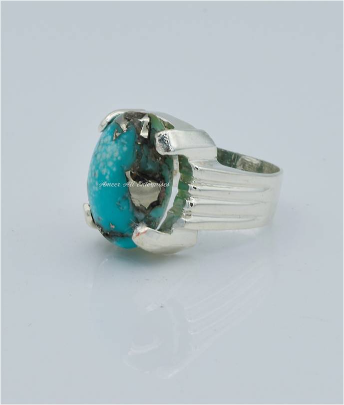 AAE 6583 Chandi Ring 925, Stone: Shajri Feroza