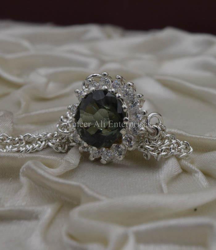 AAE 1558 Chandi Bracelet 925. Stone: Zircon - AmeerAliEnterprises