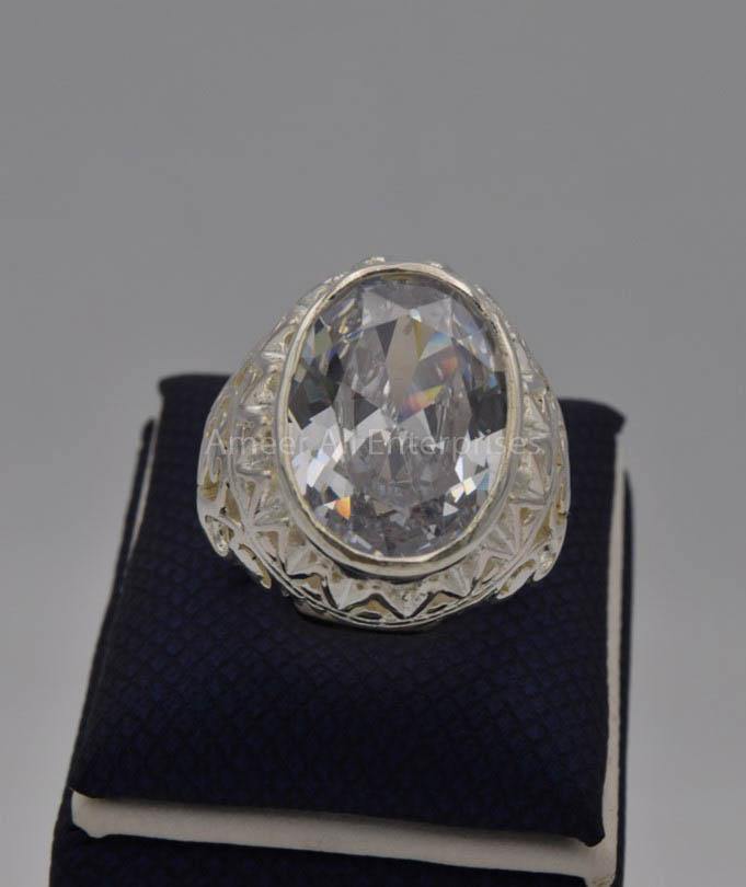AAE 7775 Chandi Ring 925, Stone: Zircon - AmeerAliEnterprises