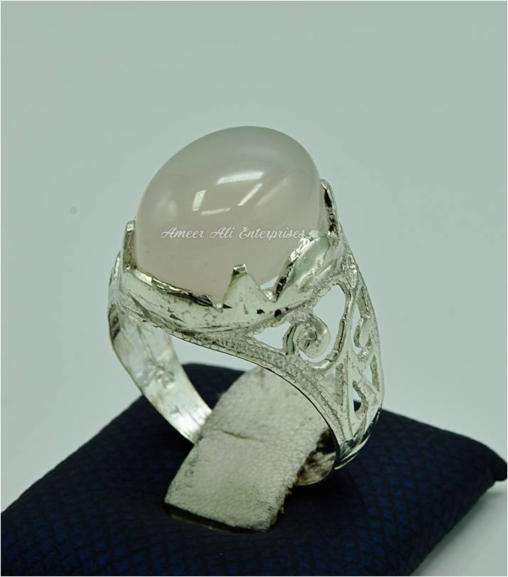 AAE 6866 Chandi Ring 925, Stone: Dur e Najaf