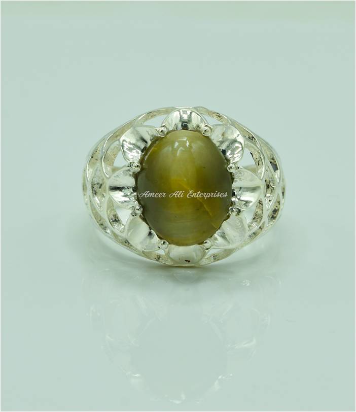 AAE 6549 Chandi Ring 925, Stone: Cat's Eye