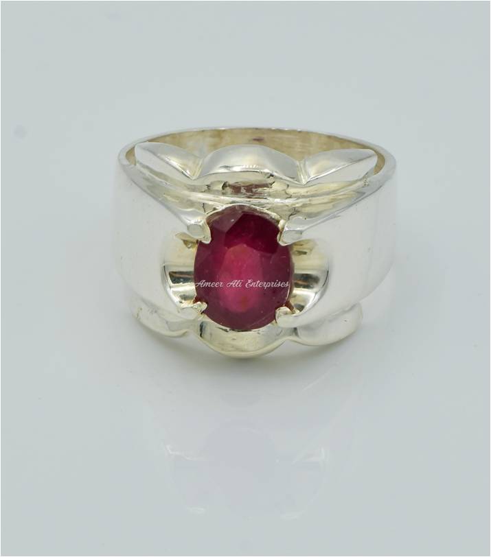 AAE 6250 Chandi Ring 925, Stone: Ruby