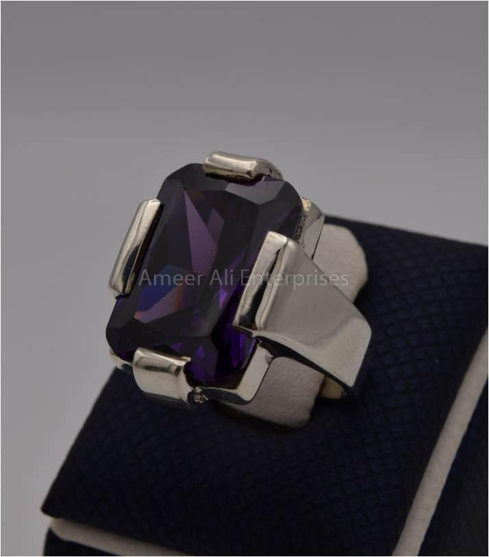 AAE 1804 Chandi Ring 925, Stone: Zircon - AmeerAliEnterprises