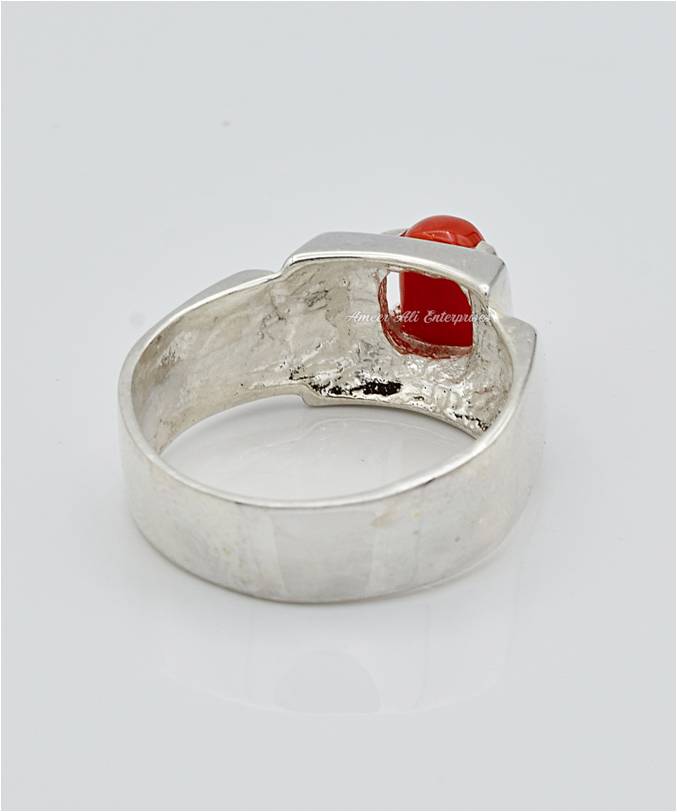 AAE 6633 Chandi Ring 925, Stone: Marjan