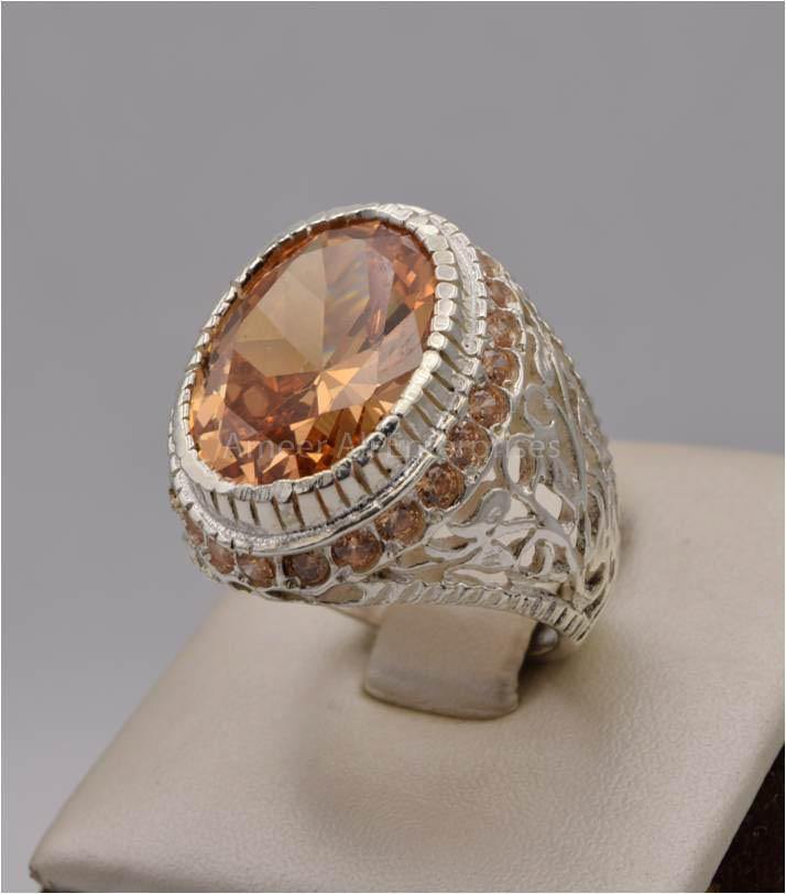 AAE 2481 Chandi Ring 925, Stone: Zircon - AmeerAliEnterprises