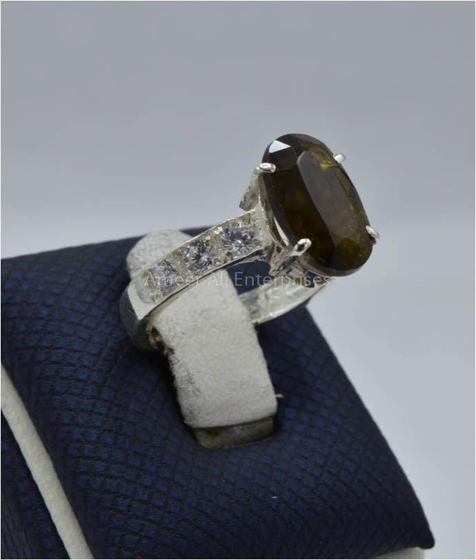 AAE 5820 Chandi Ring 925, Stone: Zabarjad - AmeerAliEnterprises