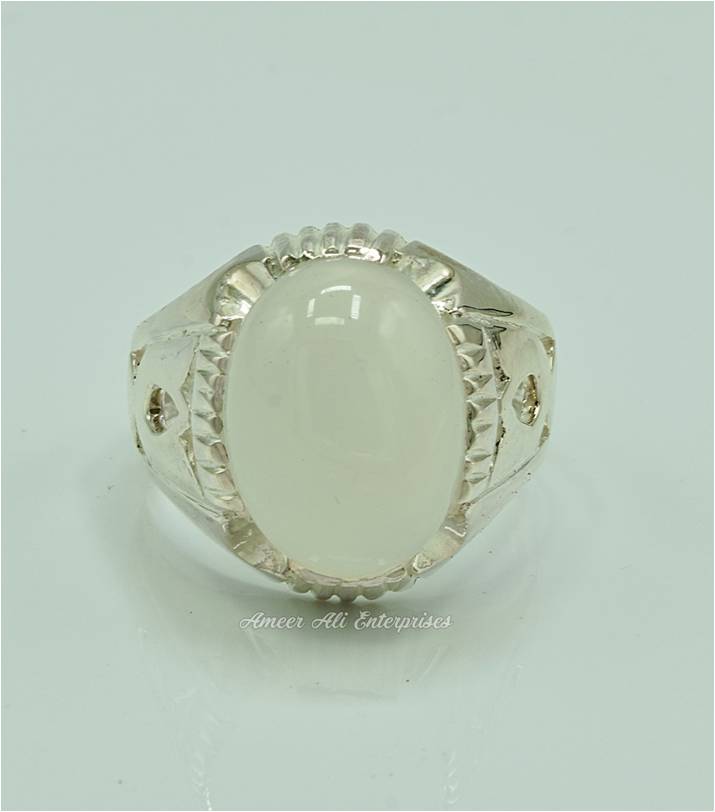 AAE 6910 Chandi Ring 925, Stone: Dur e Najaf