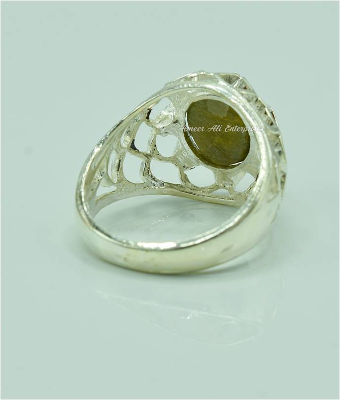 AAE 6549 Chandi Ring 925, Stone: Cat's Eye