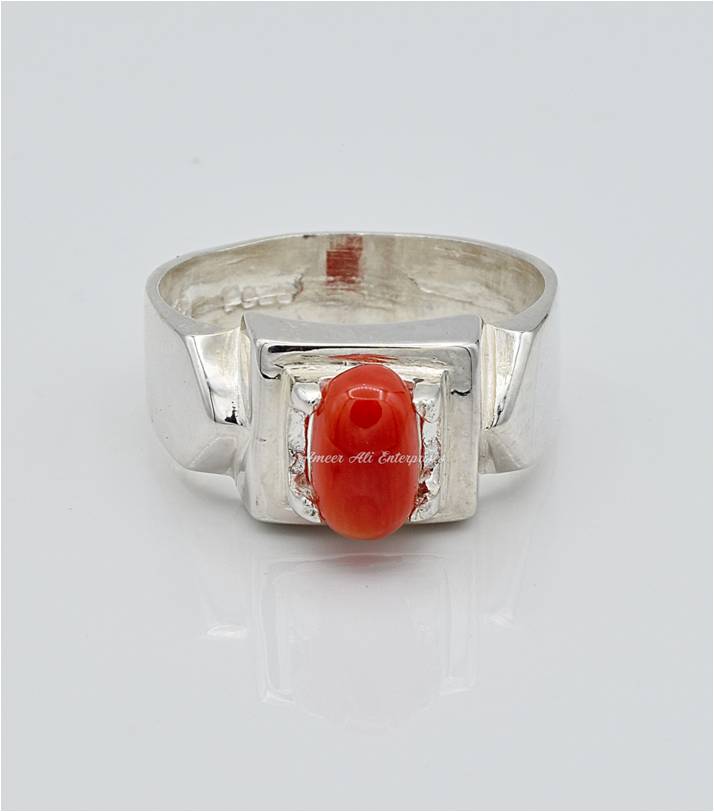 AAE 6633 Chandi Ring 925, Stone: Marjan