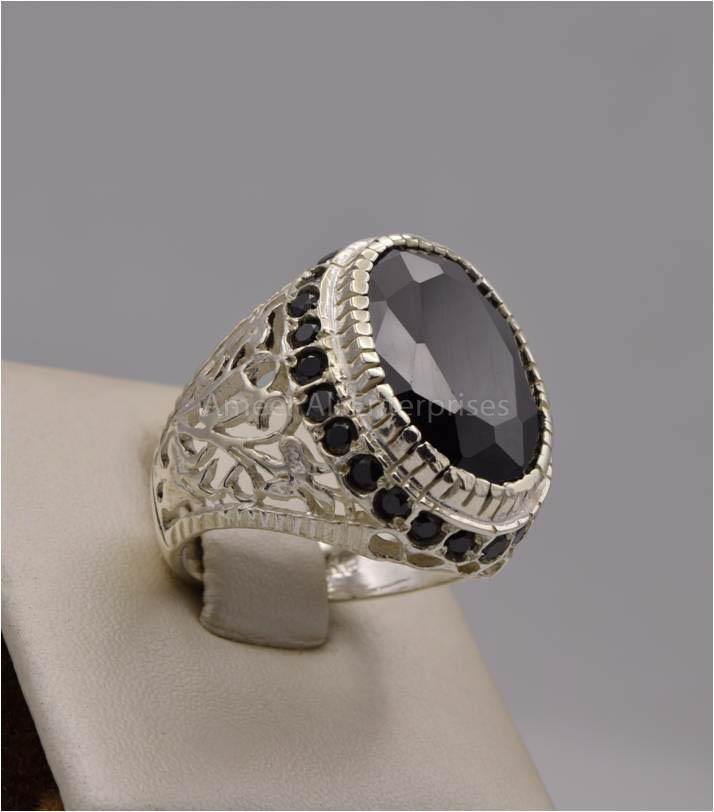 AAE 2482 Chandi Ring 925, Stone: Zircon - AmeerAliEnterprises