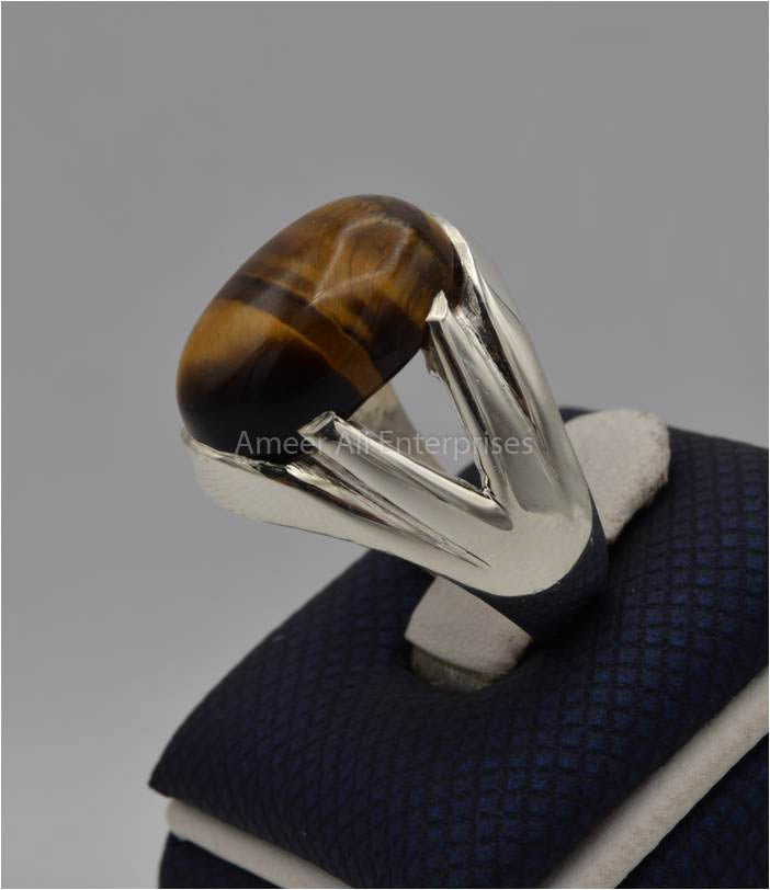 AAE 3555 Chandi Ring 925, Stone: Tiger's Eye