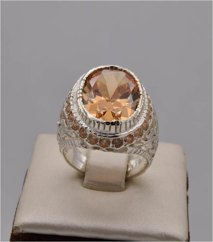 AAE 2481 Chandi Ring 925, Stone: Zircon - AmeerAliEnterprises