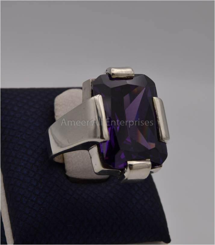 AAE 1804 Chandi Ring 925, Stone: Zircon - AmeerAliEnterprises