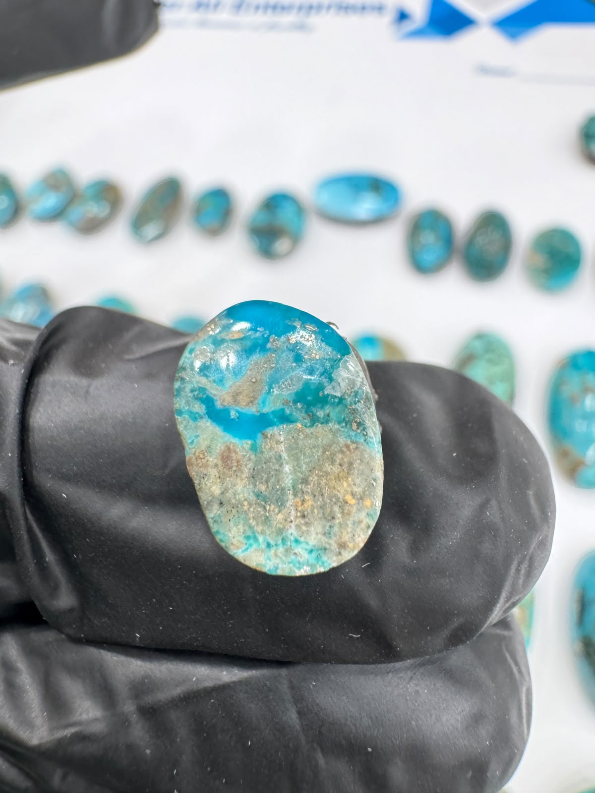 AAE SF 001 Natural Shajri Feroza Stone – Original Turquoise Gemstone