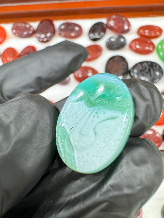 AAE AQ 001 Premium Natural Aqeeq Stone with Islamic Engraving