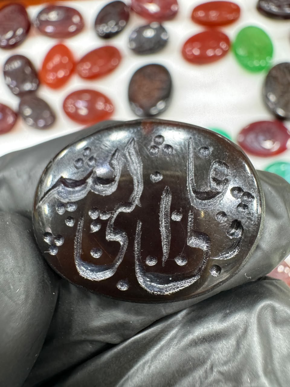 AAE AQ 002 Premium Natural Aqeeq Stone with Islamic Engraving