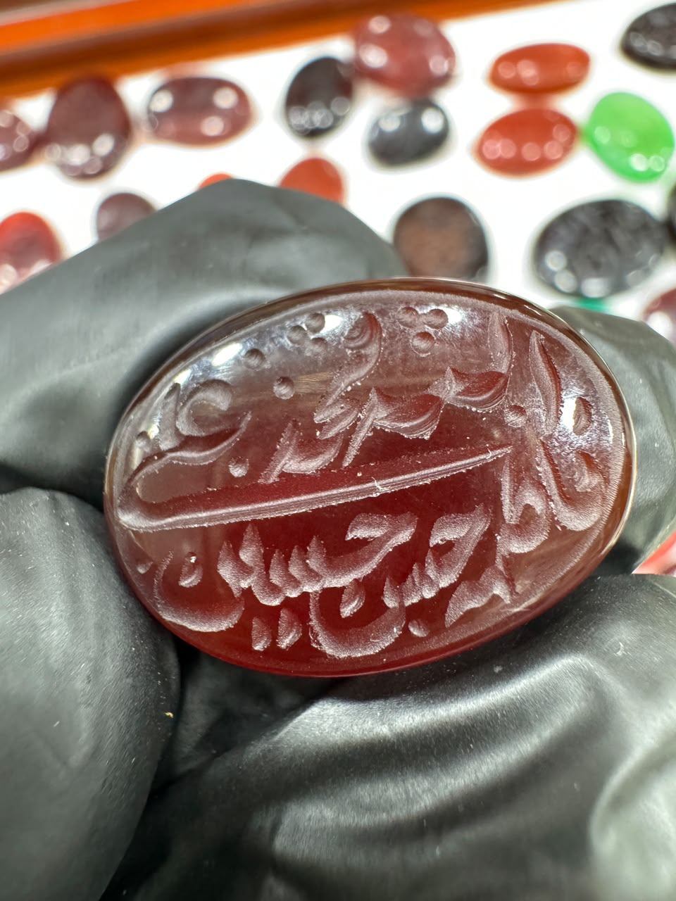 AAE AQ 005 Premium Natural Aqeeq Stone with Islamic Engraving