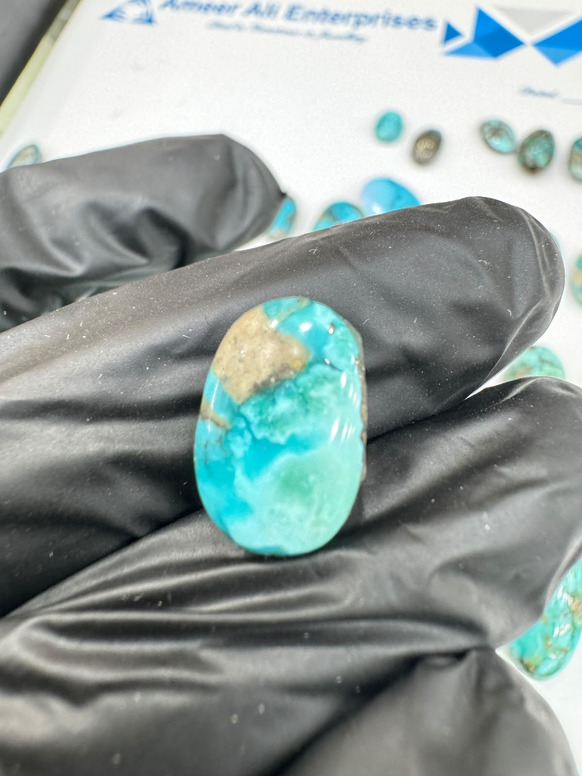 AAE SF 006 Natural Shajri Feroza Stone – Original Turquoise Gemstone