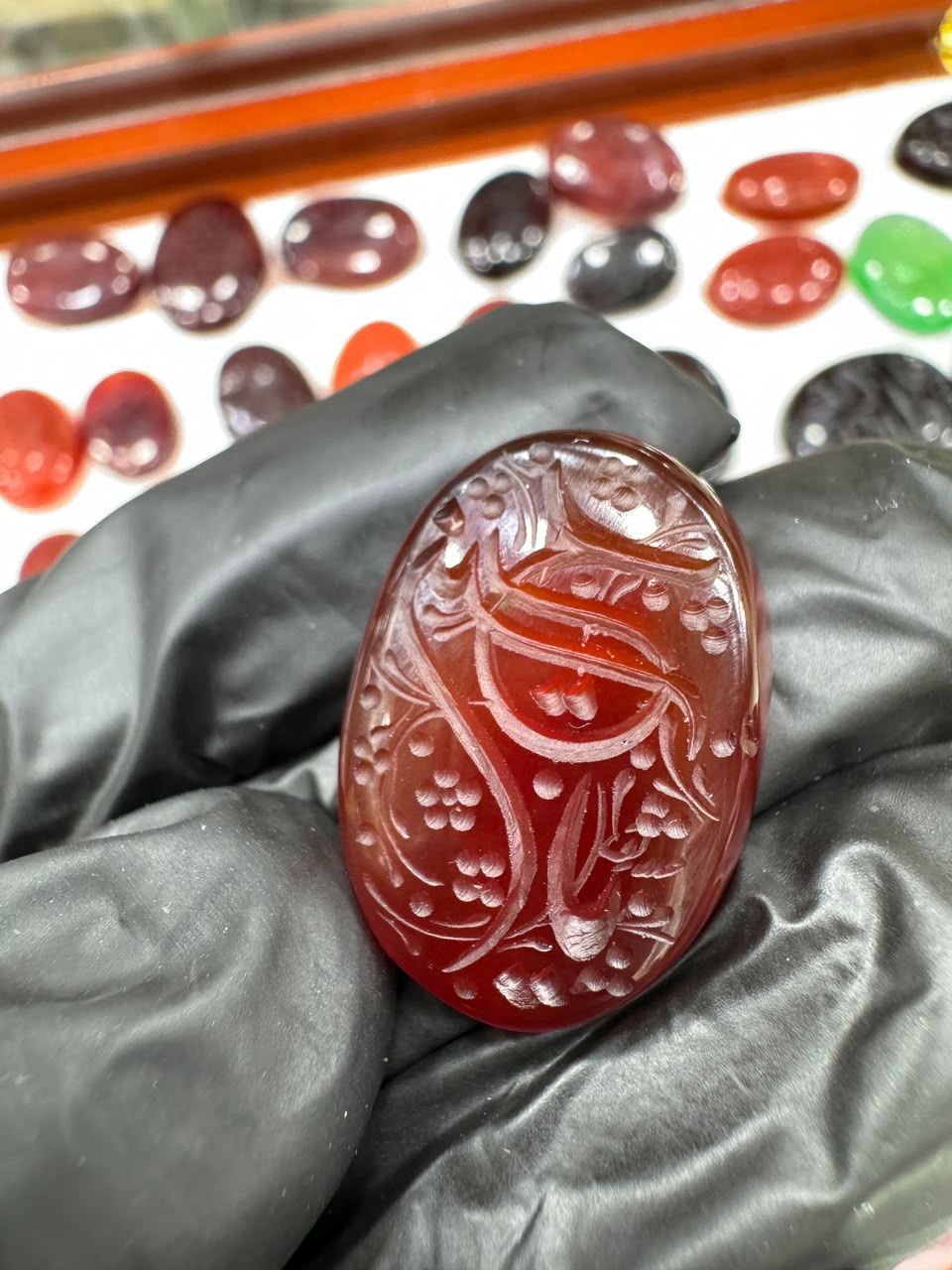 AAE AQ 009 Premium Natural Aqeeq Stone with Islamic Engraving