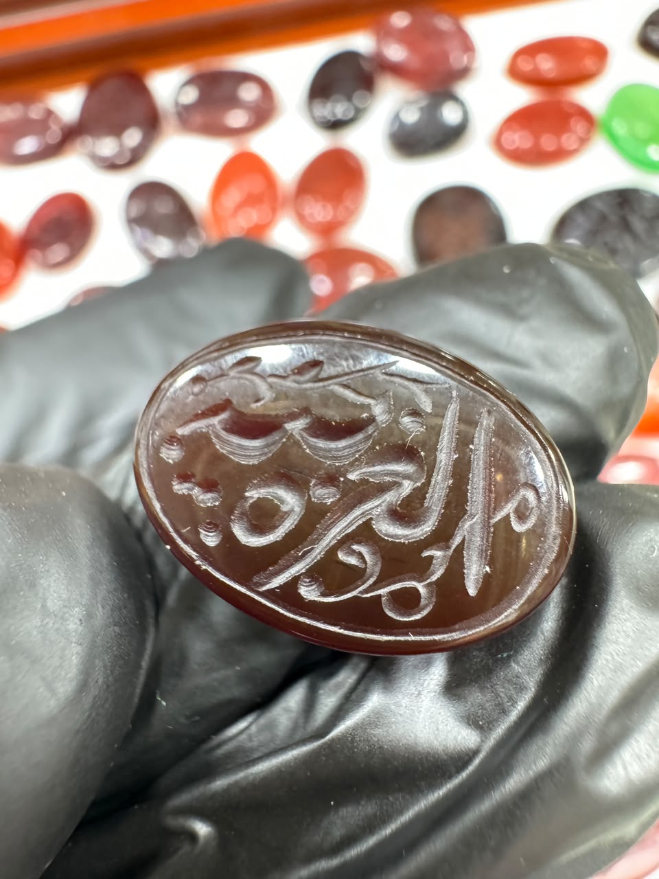 AAE AQ 010 Premium Natural Aqeeq Stone with Islamic Engraving
