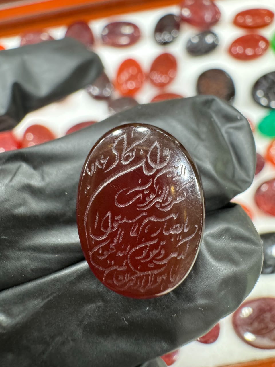 AAE AQ 014 Premium Natural Aqeeq Stone with Islamic Engraving