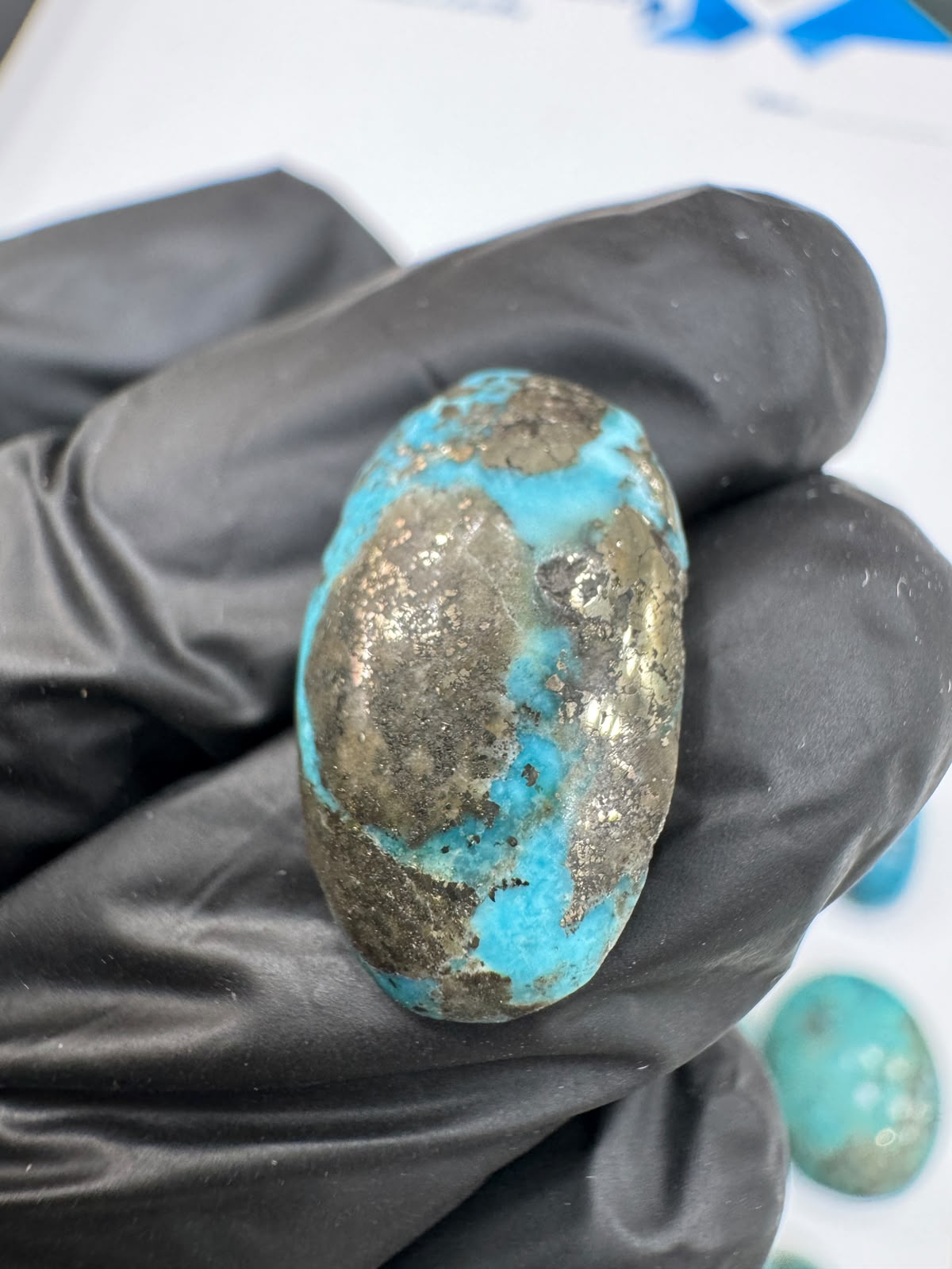 AAE SF 016 Natural Shajri Feroza Stone – Original Turquoise Gemstone