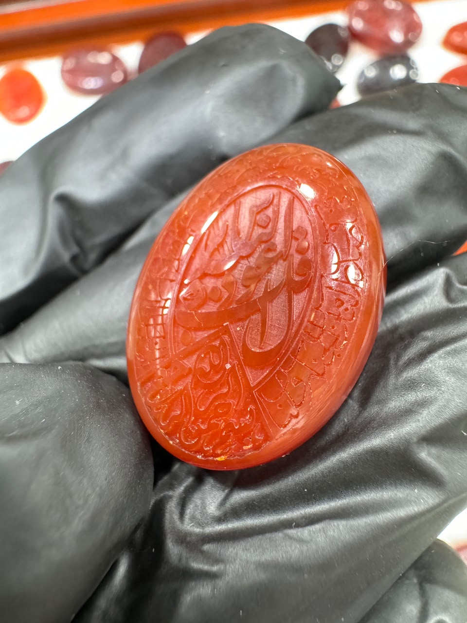 AAE AQ 016 Premium Natural Aqeeq Stone with Islamic Engraving