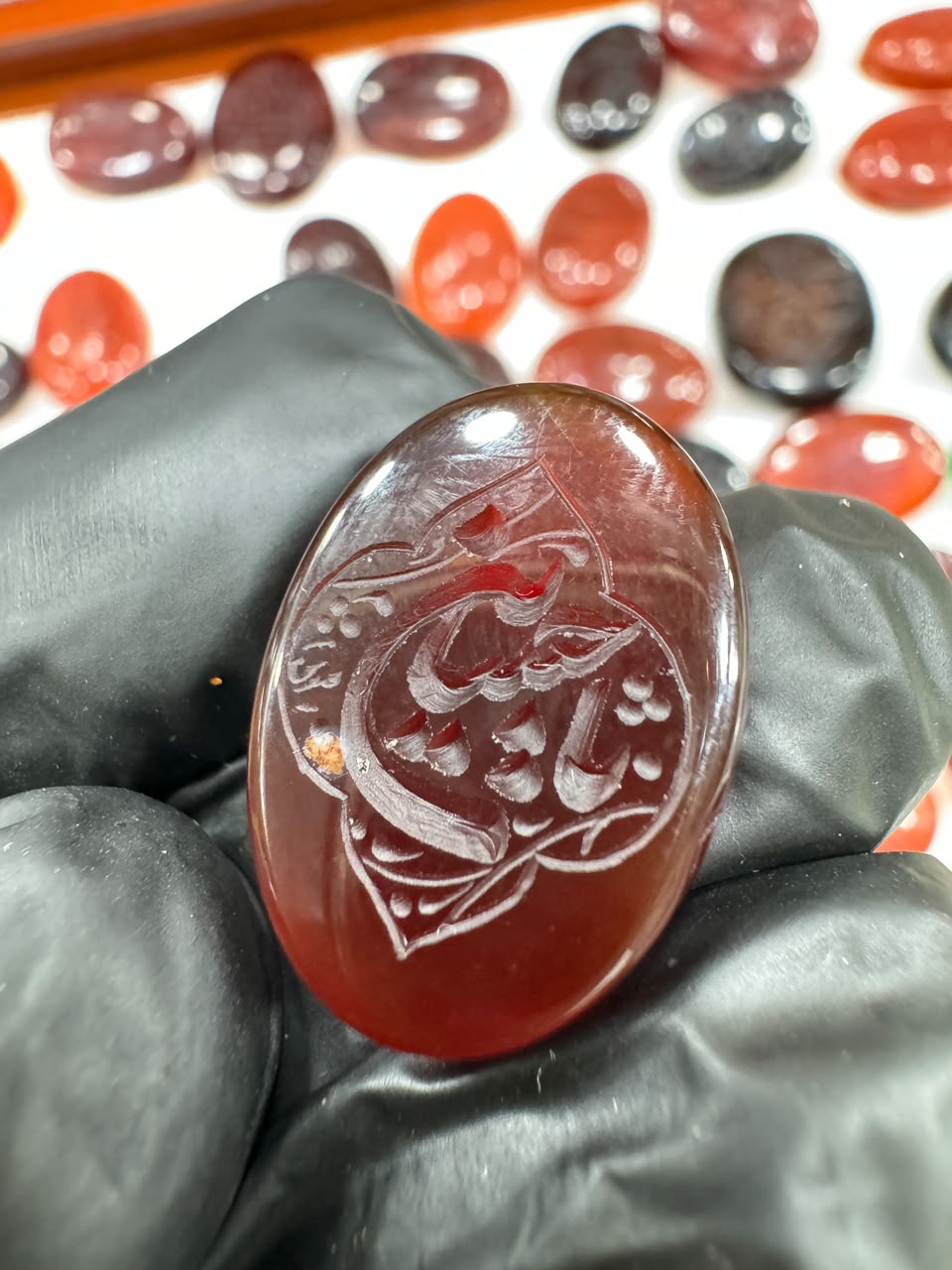 AAE AQ 019 Premium Natural Aqeeq Stone with Islamic Engraving
