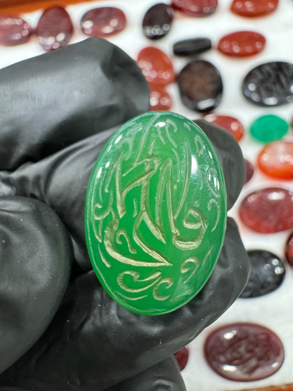AAE AQ 020 Premium Natural Aqeeq Stone with Islamic Engraving