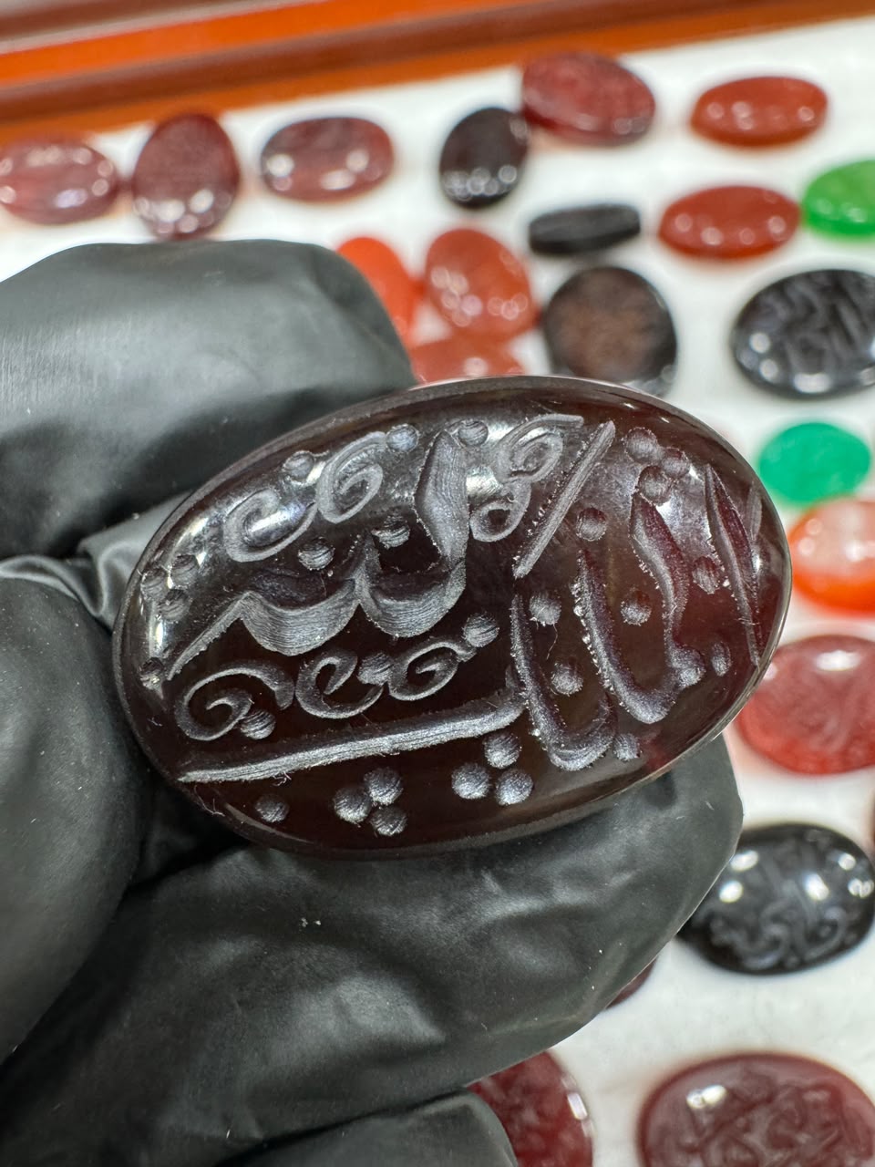 AAE AQ 022 Premium Natural Aqeeq Stone with Islamic Engraving
