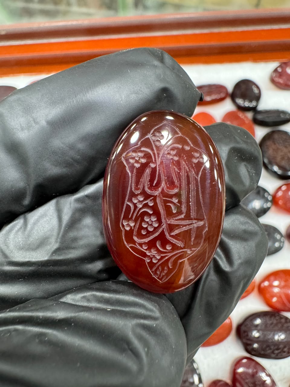 AAE AQ 028 Premium Natural Aqeeq Stone with Islamic Engraving