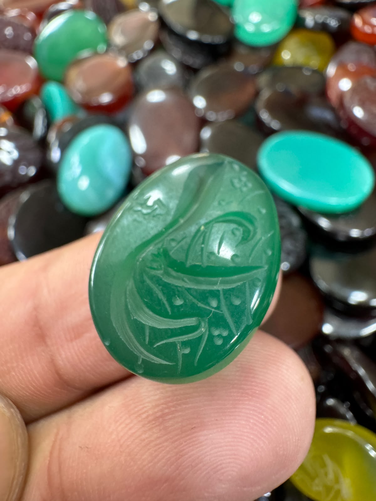 AAE AQ 040 Premium Natural Aqeeq Stone with Islamic Engraving