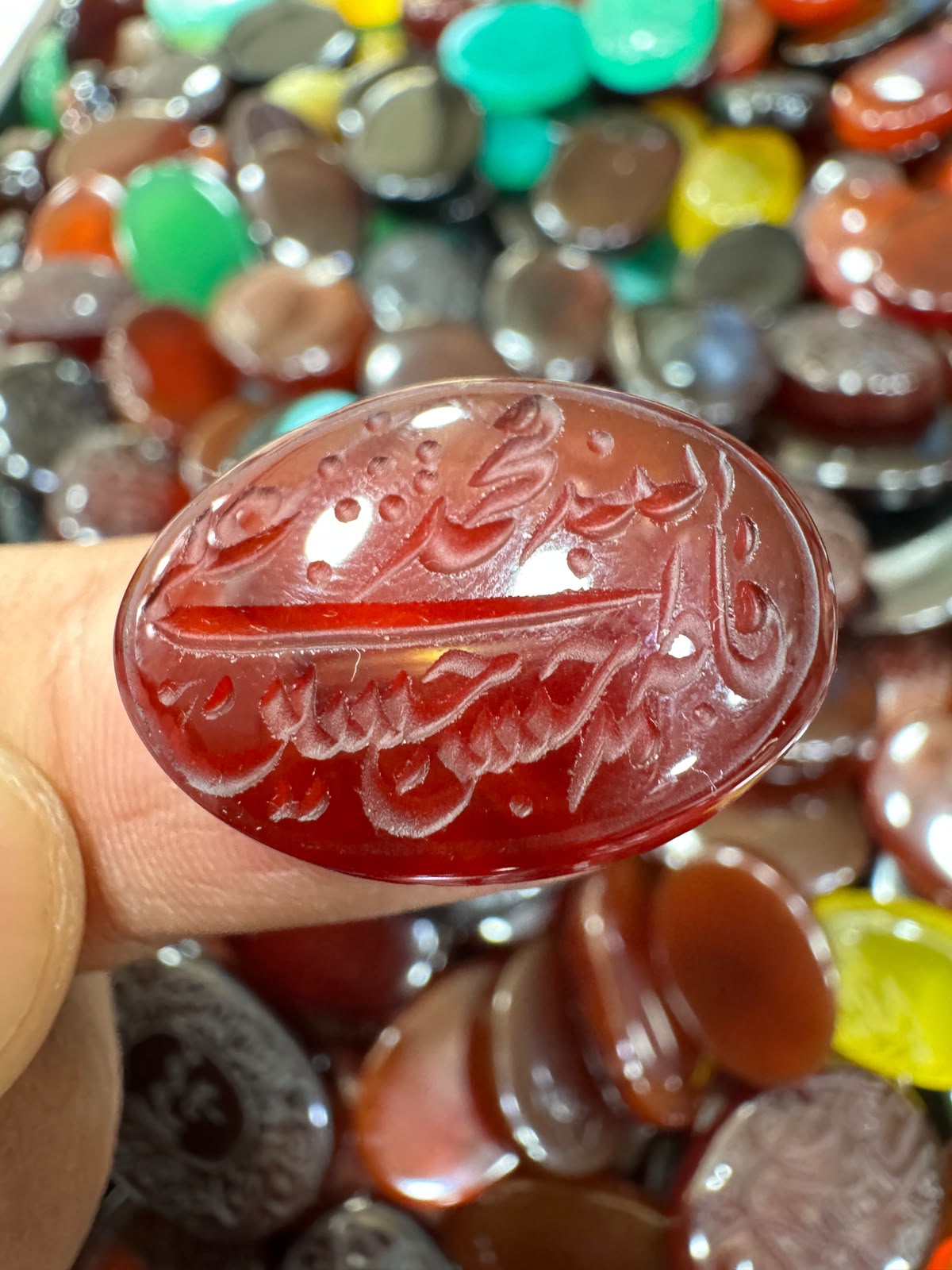 AAE AQ 050 Premium Natural Aqeeq Stone with Islamic Engraving