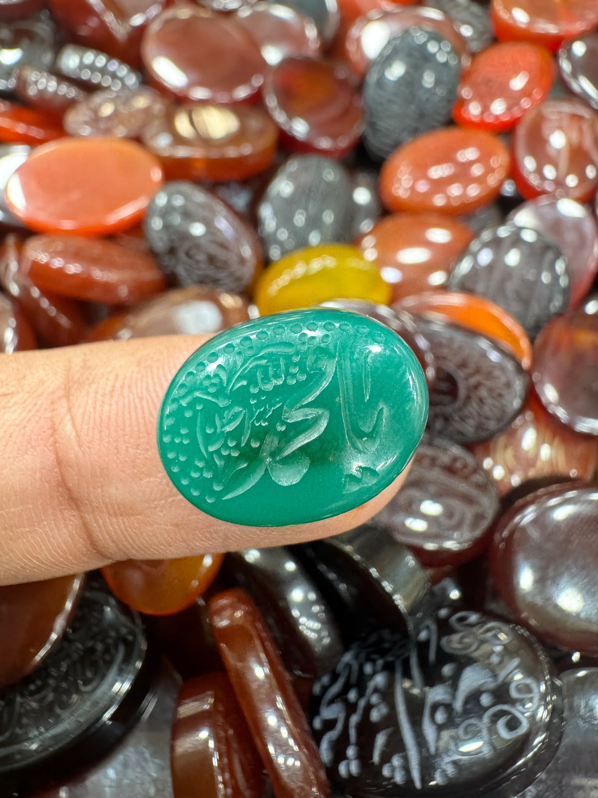 AAE AQ 064 Premium Natural Aqeeq Stone with Islamic Engraving