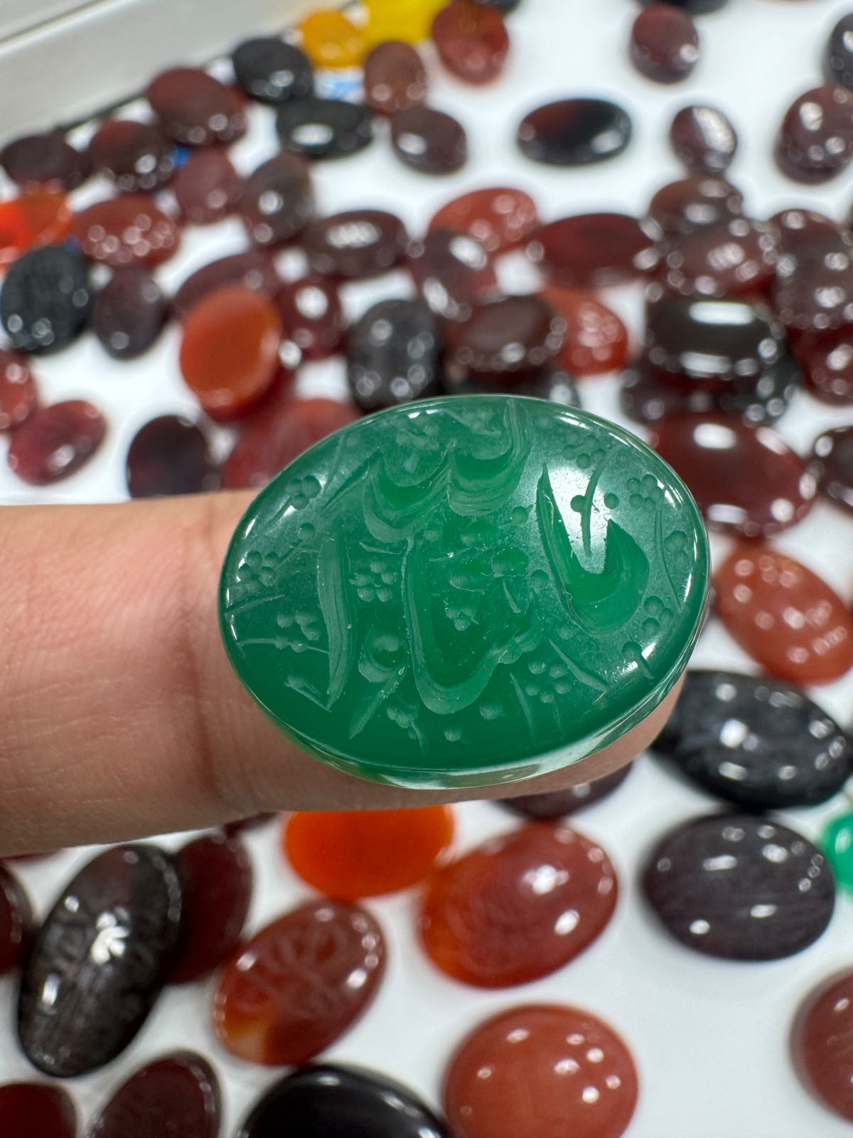 AAE AQ 067 Premium Natural Aqeeq Stone with Islamic Engraving