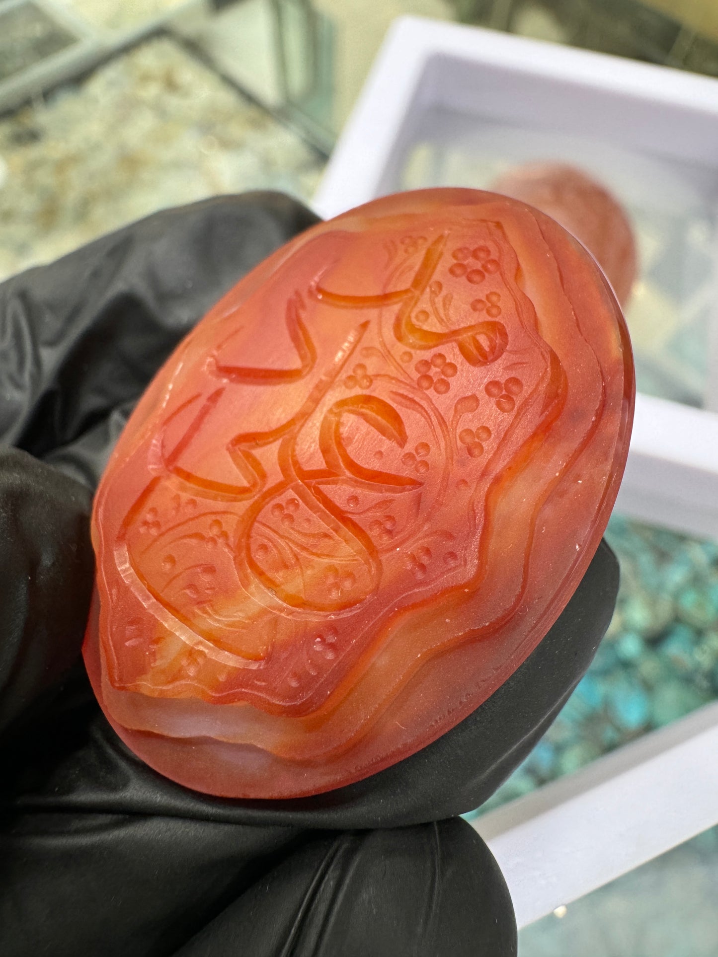 Premium Natural Aqeeq Stone with Islamic Engraving