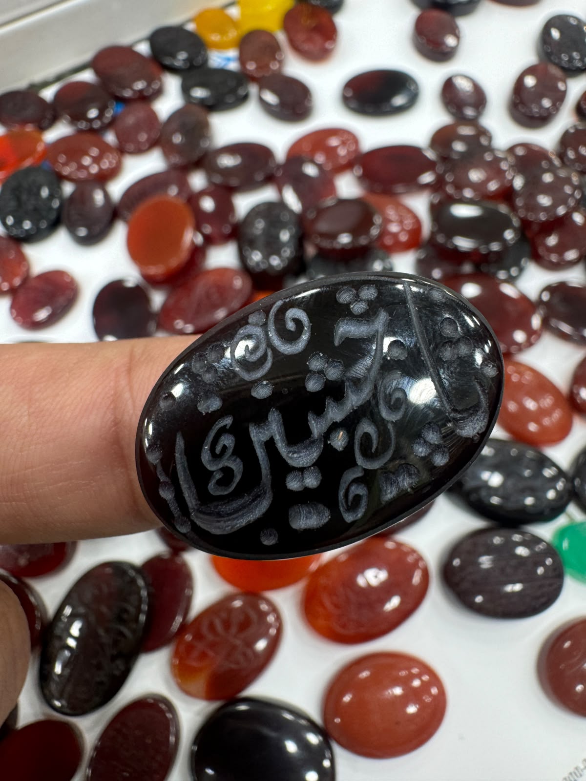 AAE AQ 070 Premium Natural Aqeeq Stone with Islamic Engraving