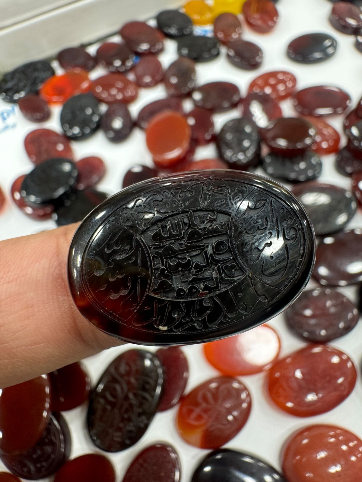 AAE AQ 073 Premium Natural Aqeeq Stone with Islamic Engraving
