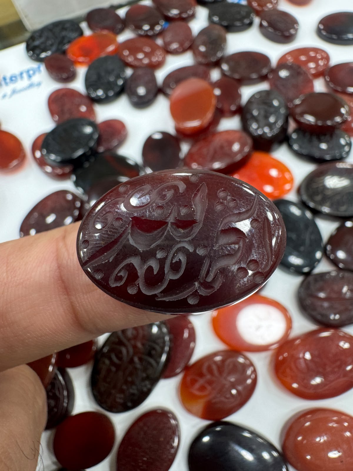 AAE AQ 074 Premium Natural Aqeeq Stone with Islamic Engraving
