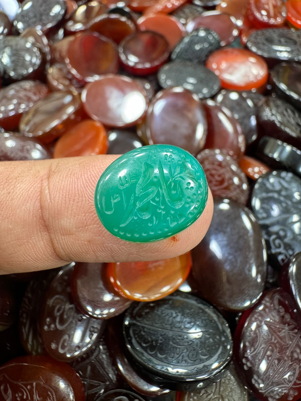 AAE AQ 086 Premium Natural Aqeeq Stone with Islamic Engraving