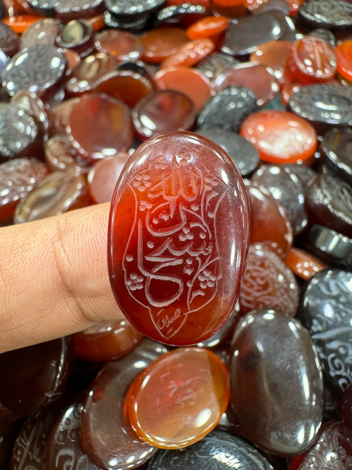 AAE AQ 088 Premium Natural Aqeeq Stone with Islamic Engraving