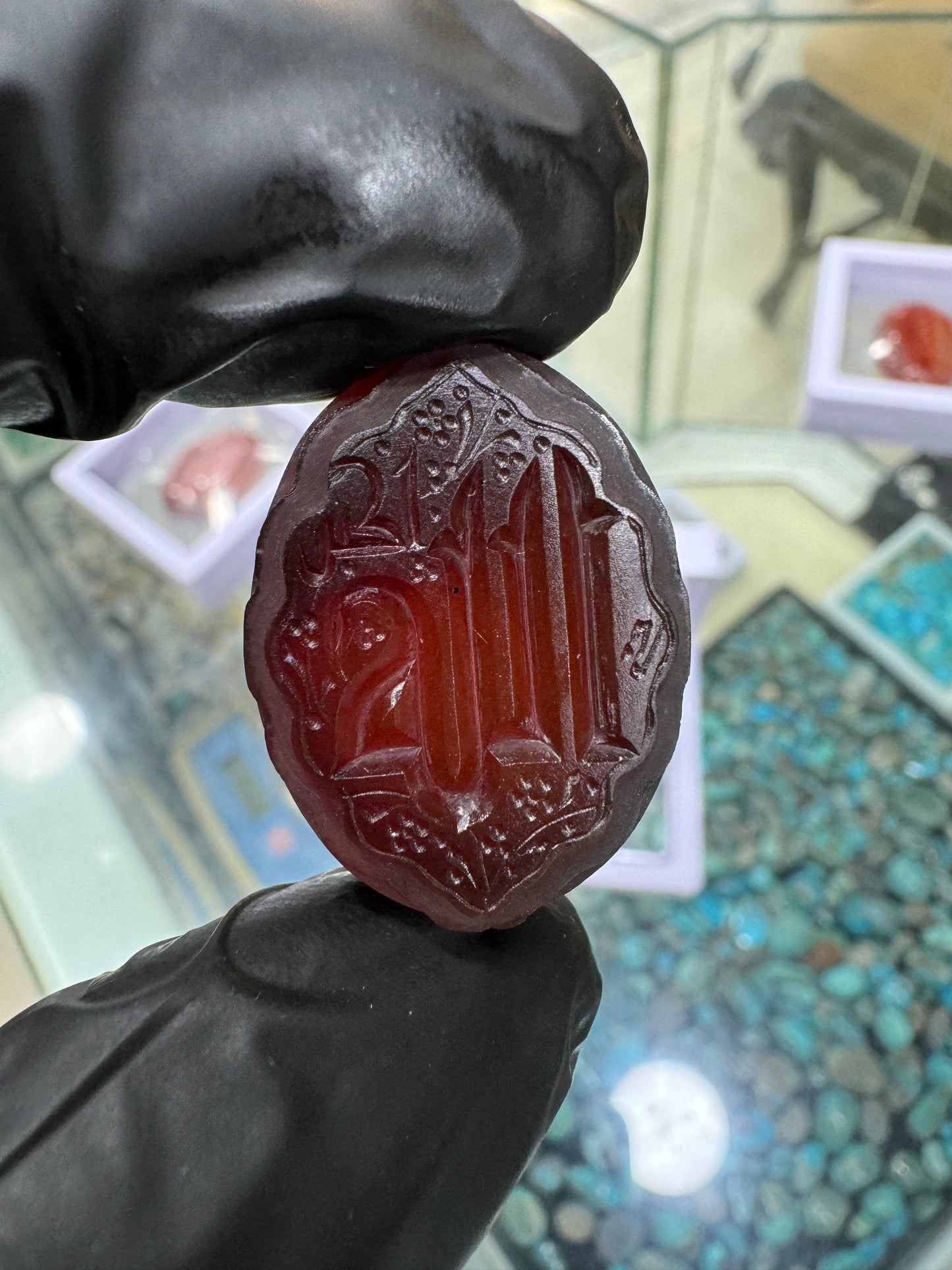 Premium Natural Aqeeq Stone with Islamic Engraving