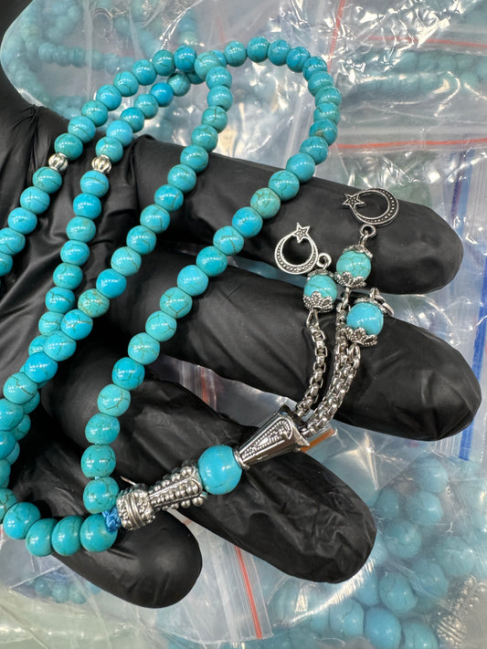 Premium 100 Beads Shajri Feroza Stone Tasbeeh