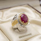 AAE 7779 Chandi Ring 925, Stone Ruby Yaqoot