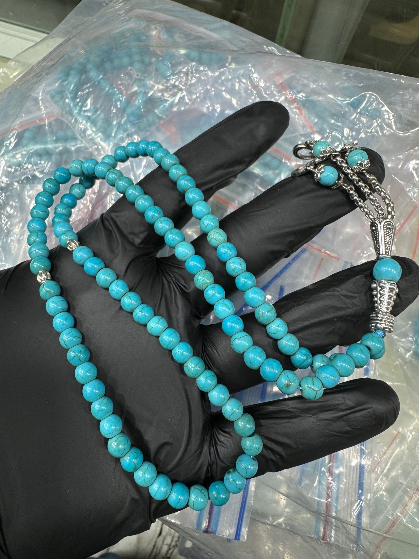 Premium 100 Beads Shajri Feroza Stone Tasbeeh